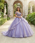 A Line Organza Off-the-Shoulder Lavender Quinceanera Dress - Curvevia