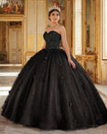 Red 3D Flowers Glitter Sequins Sleeveless Quinceanera Dresses - Curvevia