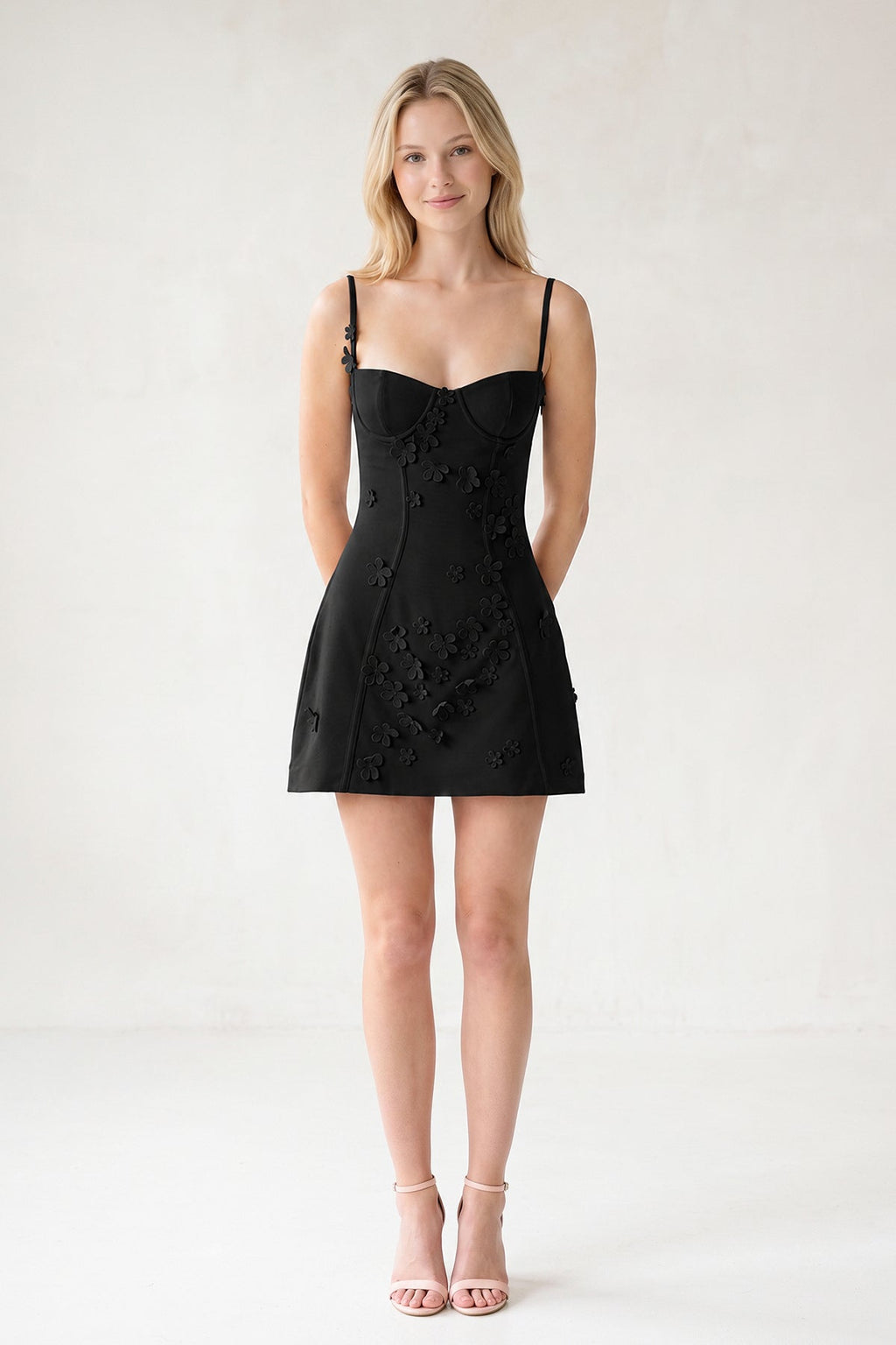 Pink A-Line Appliqued Spaghetti Straps Short Homecoming Dress - Curvevia