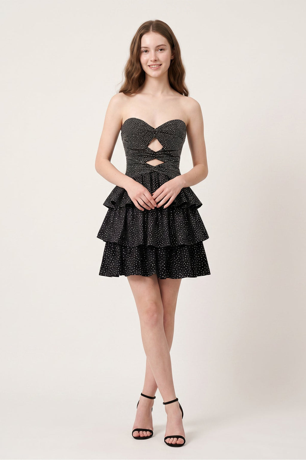 Royal Blue A Line Sweetheart Satin Cut Out Ruffled Homecoming Dresses with Beads - Curvevia