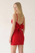 Black Scoop Neck Sheath Satin Beaded Homecoming Dress - Curvevia