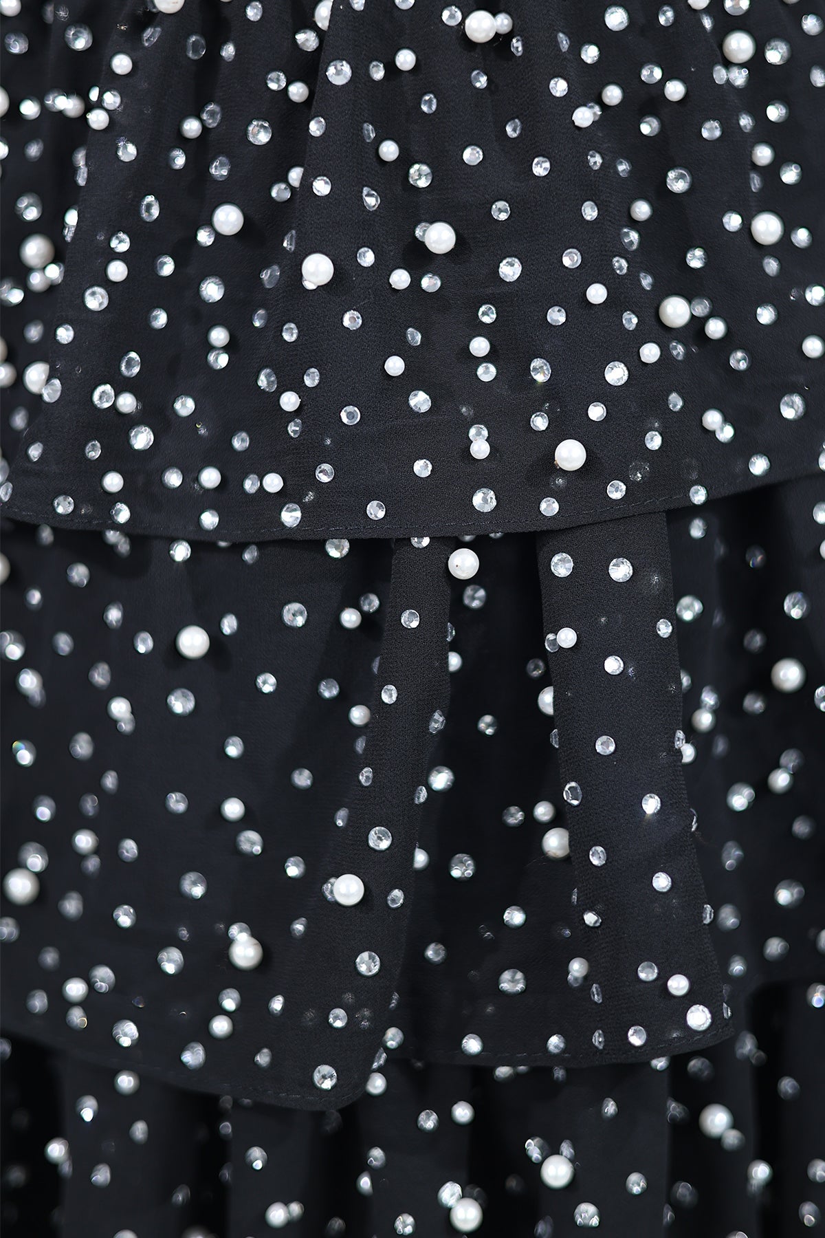 Black Sparkly Cut-Out Halter A-Line Chiffon Bow Homecoming Dress With Pearl - Curvevia