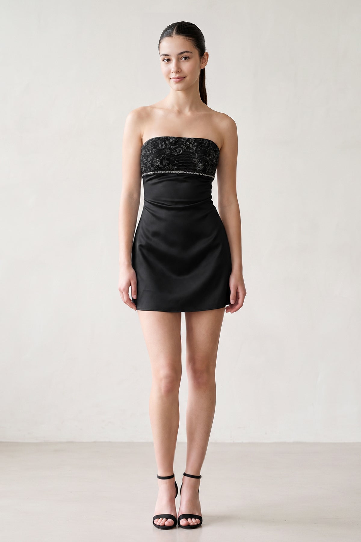 Aqua Strapless Appliqued Satin Sheath Homecoming Dress - Curvevia