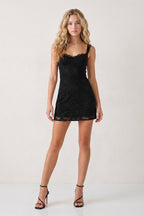 Yellow Sweetheart Lace Sheath Mini Homecoming Dress with Lace-Up Back - Curvevia