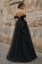 Green Tulle Lace Long Prom Dress with Corset, Green Formal Party Dress - Curvevia