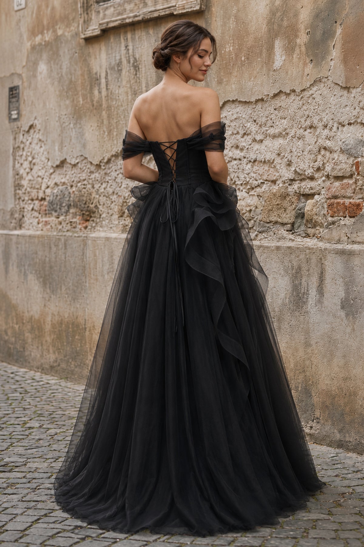 Green Tulle Lace Long Prom Dress with Corset, Green Formal Party Dress - Curvevia