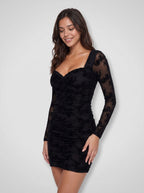 Black Velvet Sheath/column Sweetheart Lace-up Short Dress with Pearls - Curvevia