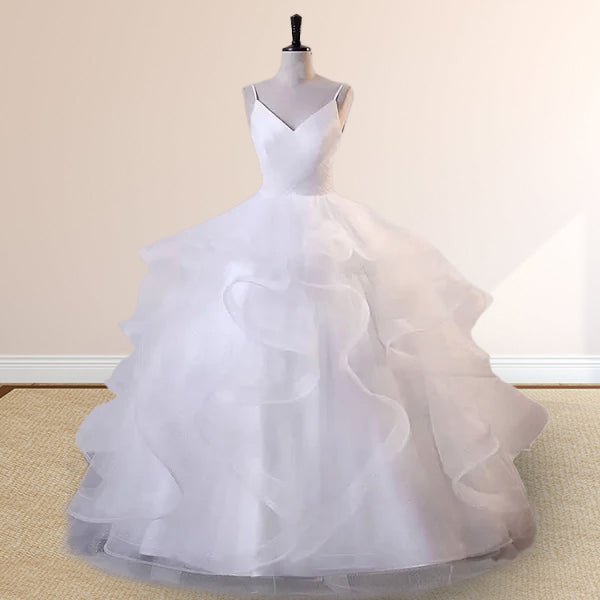 Royal Blue V Neck Tulle Quinceanera Dresses With Ruffles - Curvevia