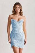 Yellow Sweetheart Corset Bodycon Lace Short Homecoming Dress - Curvevia