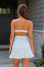 Yellow Sweetheart Embroidered Tulle Ruffled A-Line Homecoming Dress - Curvevia