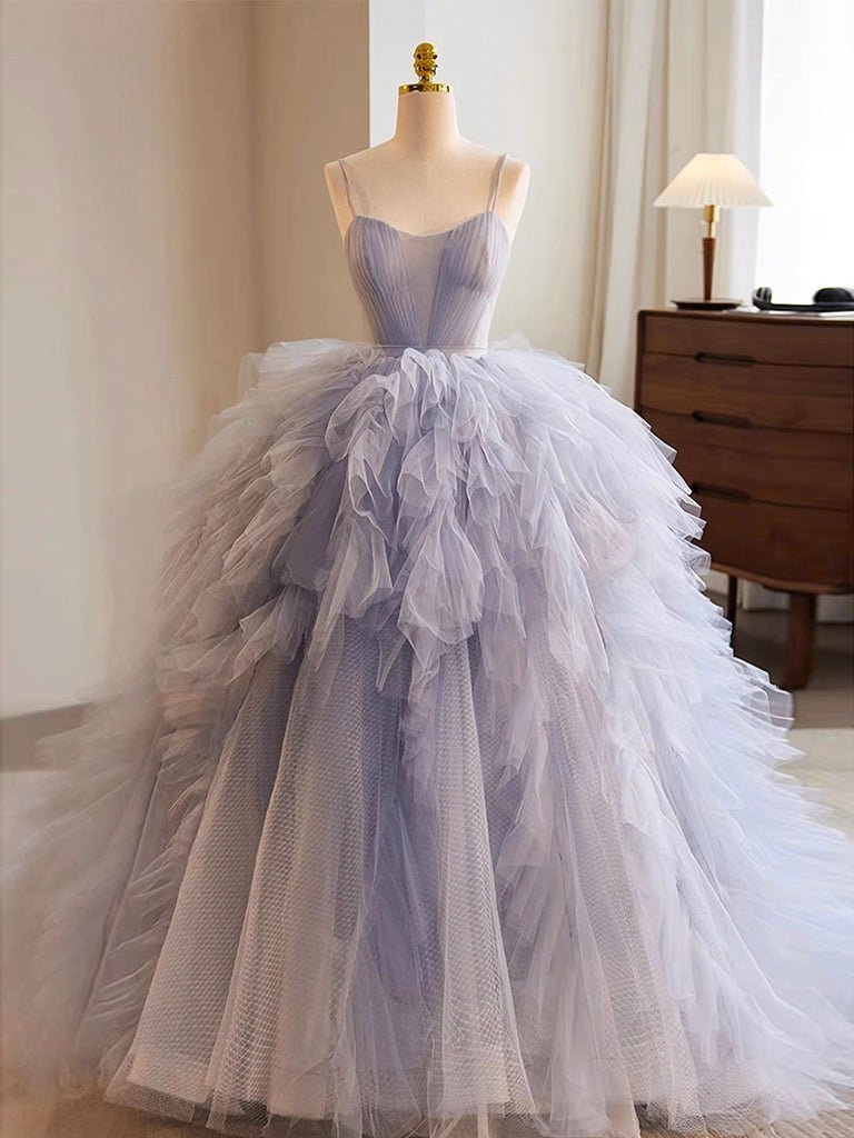 Quinceanera Dress Lavender Tulle Long Prom Gown - Curvevia