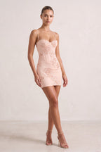Burgundy Spaghetti Straps Sheath Homecoming Dress With Floral Embroidery - Curvevia