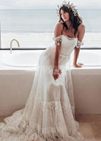Bohemia Star tassel Chic Lace Wedding Dress - Curvevia