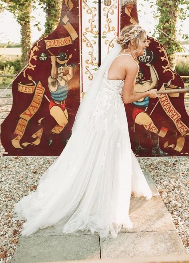 Boho Lace Wedding Dresses A Line Princess - Curvevia