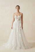 Boho Lace Wedding Dresses A Line Princess - Curvevia