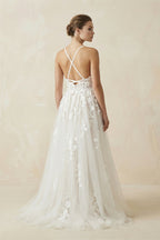 Boho Lace Wedding Dresses A Line Princess - Curvevia