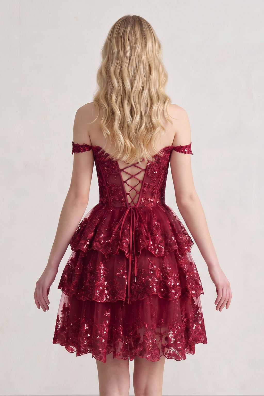 Navy Blue A-Line Sweetheart Tiered Short Homecoming Dresses - Curvevia
