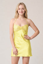 Burgundy Halter Satin Sheath Sequined Mini Homecoming Dress - Curvevia