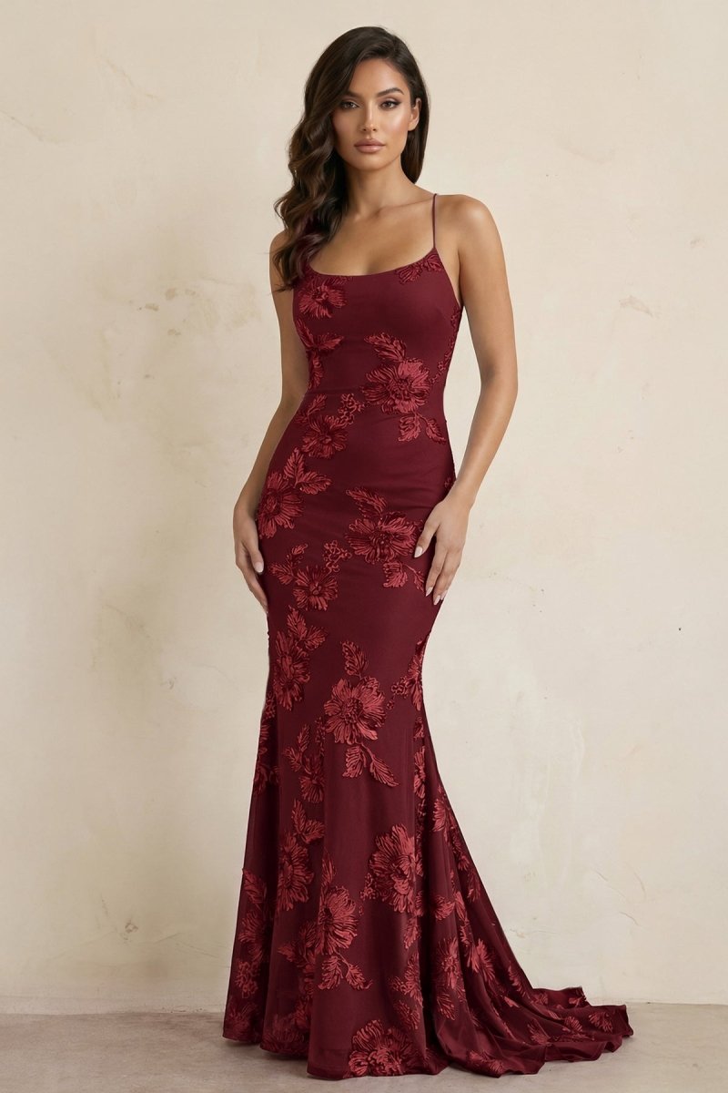 Sky Blue Spaghetti Straps Mermaid Tulle Long Prom Dresses With Appliques - Curvevia