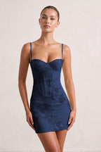 Burgundy Spaghetti Straps Sheath Homecoming Dress With Floral Embroidery - Curvevia