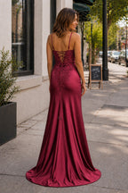 Sheath Black Long Appliques Evening Dress - Curvevia