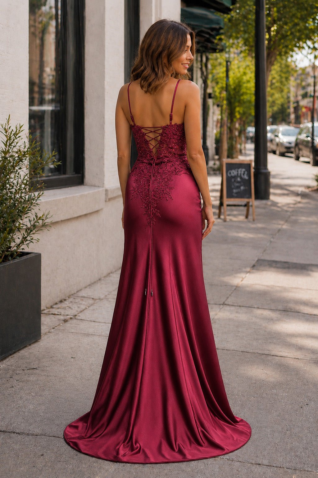 Sheath Black Long Appliques Evening Dress - Curvevia