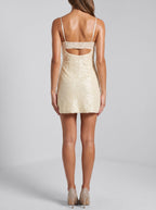 Butter Sequins Sheath Scoop Neck Side Zip Short Dress with Sequins - Curvevia