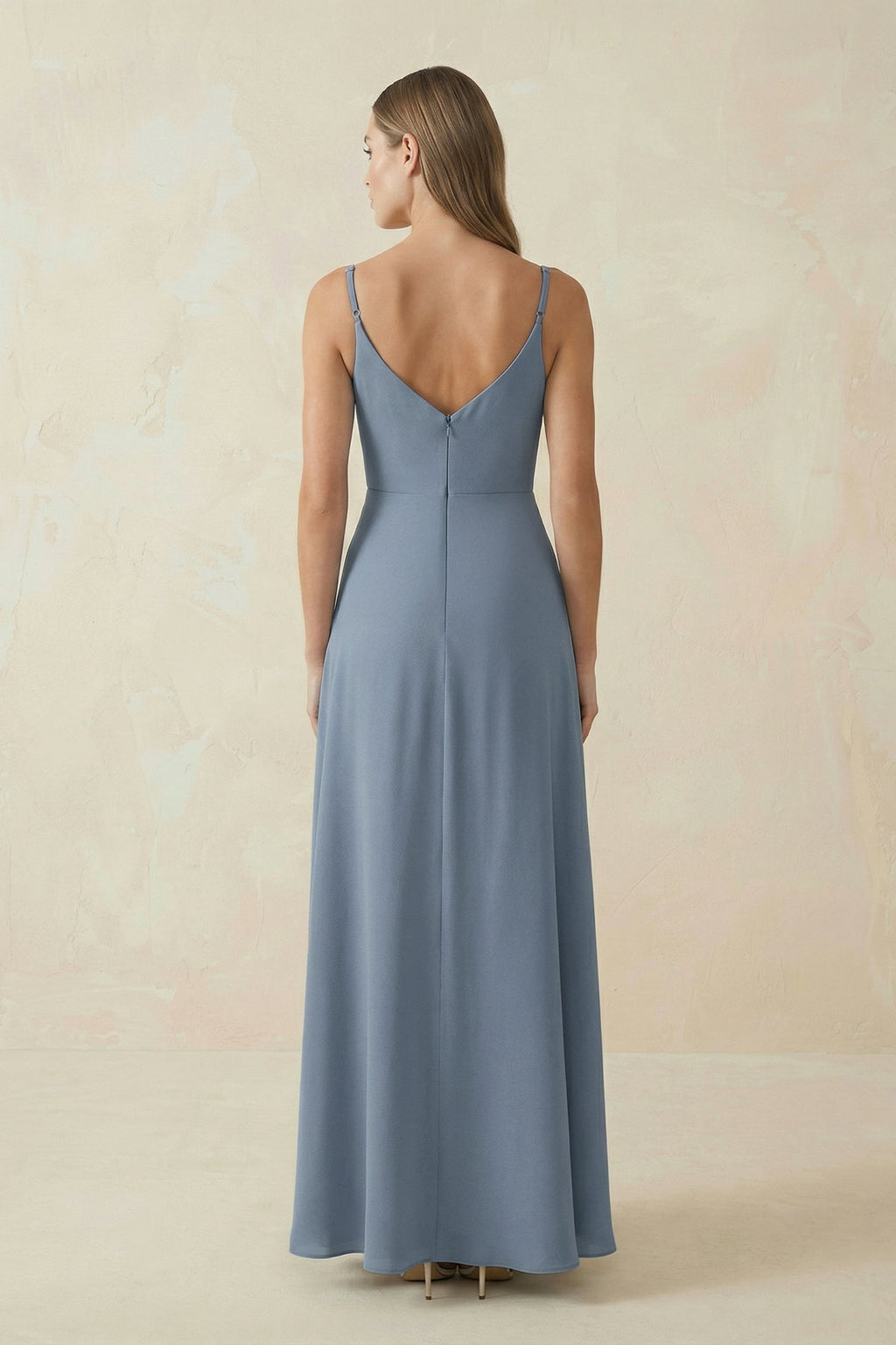 Cami Strap A-Line Chiffon Mother of the Bride Dress in Neptune - Curvevia