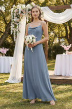 Cami Strap A-Line Chiffon Mother of the Bride Dress in Neptune - Curvevia