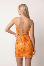 Candy Pink Cami Straps Sheath Floral Embroidery Tulle Homecoming Dress - Curvevia