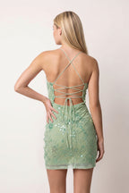 Candy Pink Cami Straps Sheath Floral Embroidery Tulle Homecoming Dress - Curvevia