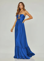 Criss-cross Chartreuse Ruched A-line Halter Sleeveless Long Evening Dress - Curvevia