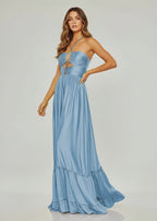 Criss-cross Chartreuse Ruched A-line Halter Sleeveless Long Evening Dress - Curvevia