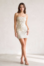 Navy Blue Spaghetti Straps Sequin Embroidery Sheath Homecoming Dress - Curvevia