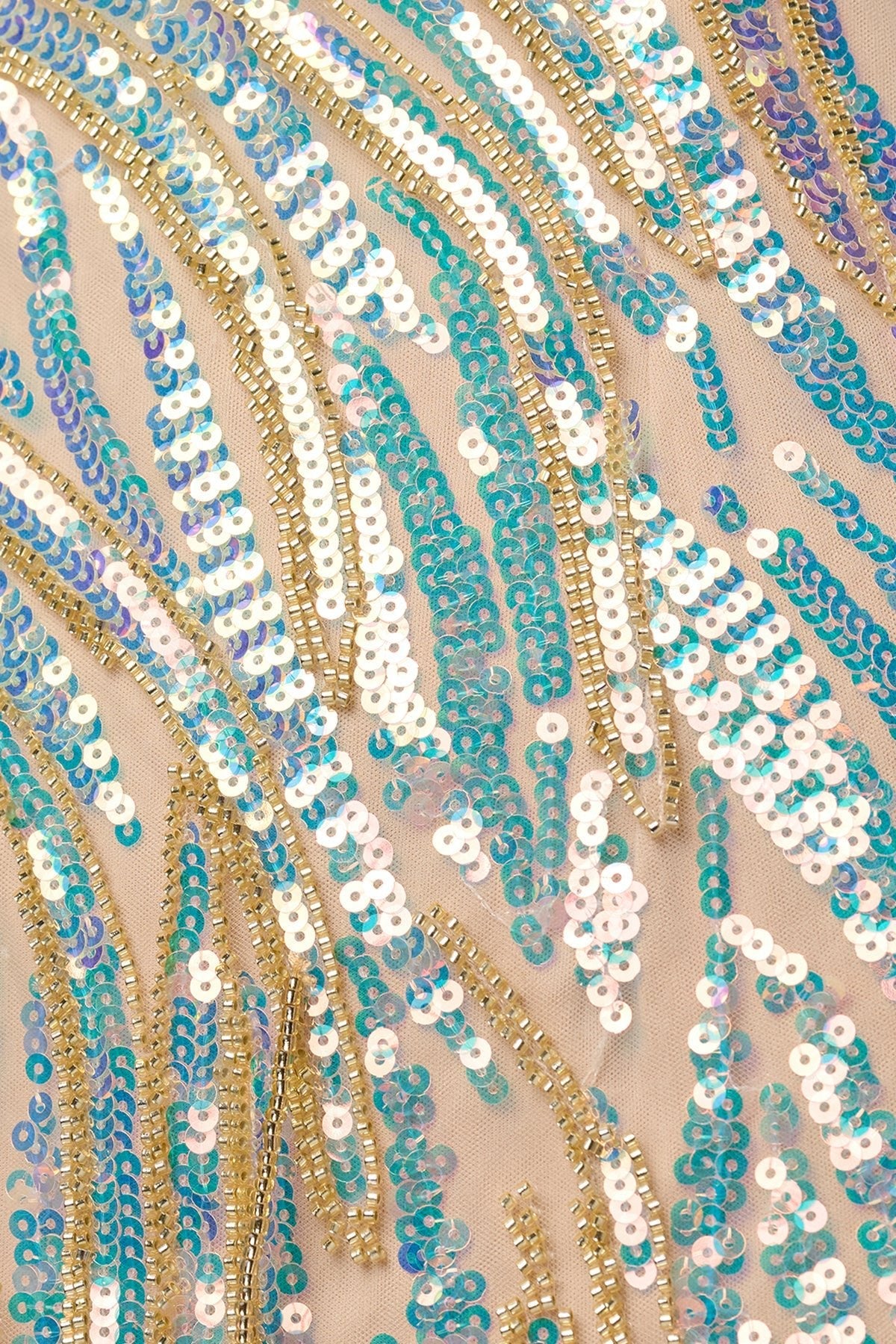 Sparkly Blue One Shoulder Sequins Mini Party Dresses with Fringes - Curvevia