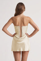 Pink Sweetheart Sheath Corset Ruched Satin Homecoming Dress with Beading - Curvevia