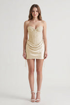 Pink Sweetheart Sheath Corset Ruched Satin Homecoming Dress with Beading - Curvevia