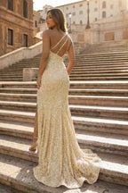 Mermaid One-Shoulder Sequins Evening Dress With Tassels - Curvevia