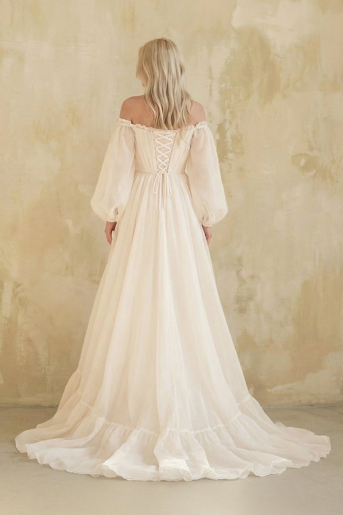 White Bohemian Unique  Sweetheart Long-Sleeve Wedding Dresses - Curvevia