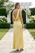 Charming Sheath V Neck  Stretch Satin Bridesmaid Dresses - Curvevia