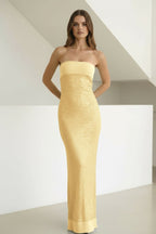 Sage Sheath Strapless Sequined Long Evening Dress - Curvevia