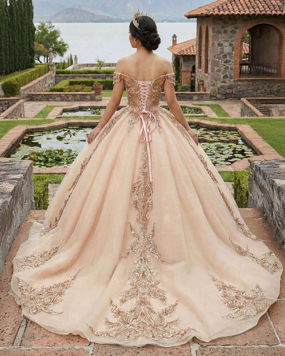 Classic Organza with Embroidery Cap Sleeve Sequined Quinceanera Dresses - Curvevia
