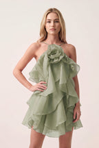 Coral Pink Ruffled Chiffon Halter Asymmetrical A-Line Wedding Guest Dress - Curvevia