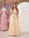 A-Line Corset Midi Wedding Guest Dress with 3D Flowers - Curvevia