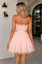 Cute A Line Strapless Black Short Homecoming Dress - Curvevia