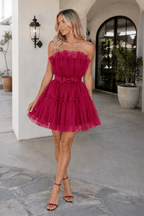Cute A Line Strapless Black Short Homecoming Dress - Curvevia