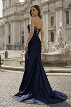Fuchsia Off The Shoulder Satin Pleated Mermaid Evening Dress With Beading - Curvevia