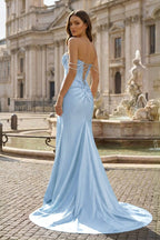 Fuchsia Off The Shoulder Satin Pleated Mermaid Evening Dress With Beading - Curvevia