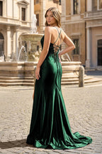 Royal Blue Appliques Spaghetti Straps Mermaid Long Evening Dress - Curvevia