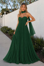 A Line Light Pink Sweetheart Chiffon Long Prom Dress - Curvevia
